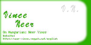 vince neer business card